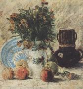 Vase with Flowers Coffeepot and Fruit (nn04) Vincent Van Gogh